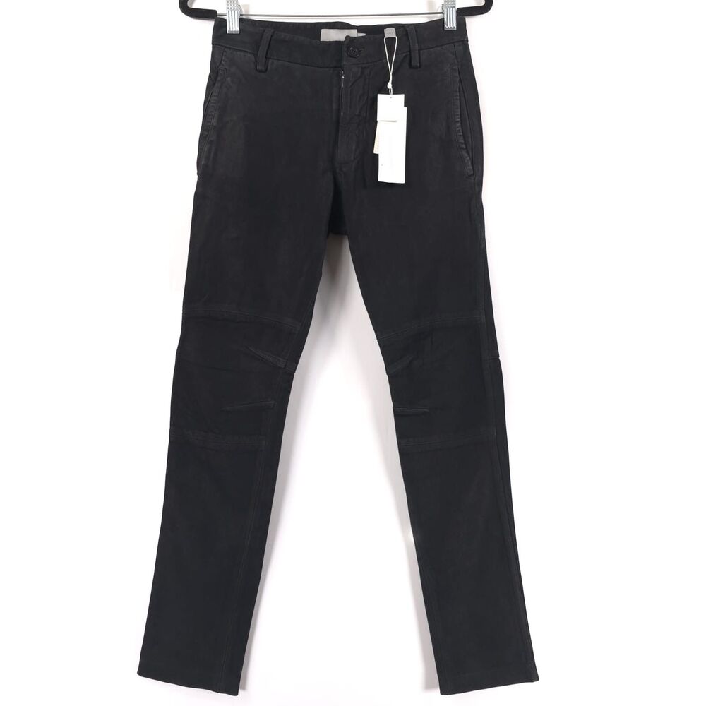 VINCE. New 100% LEATHER CALF Black Pants‎ Cotton Lining Style M43732465 Size 28